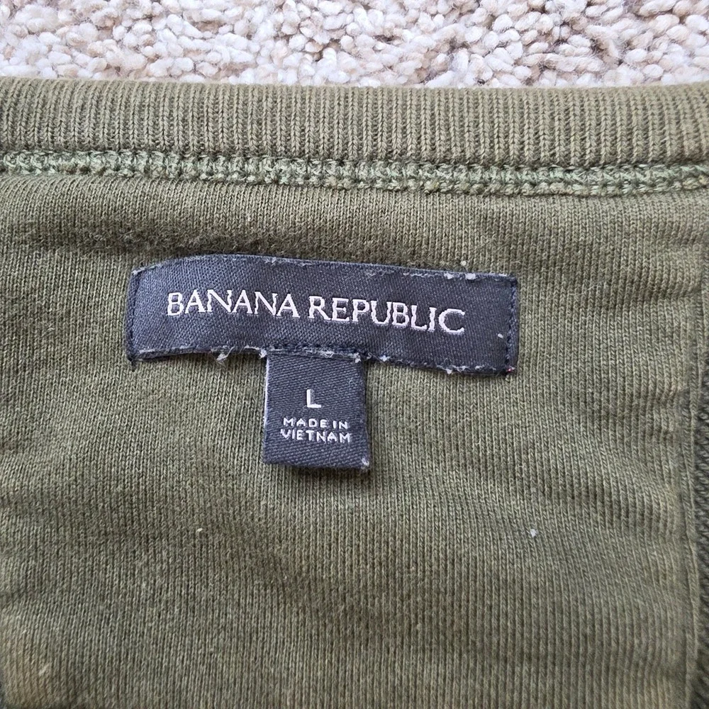 Banana Republic Sweatshirt Mens Large Olive Green French Terry Gorpcore Casual